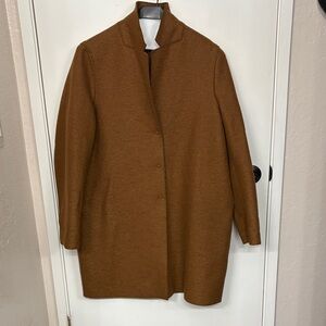 Harris Wharf Classic Women's Brown Wool Coat